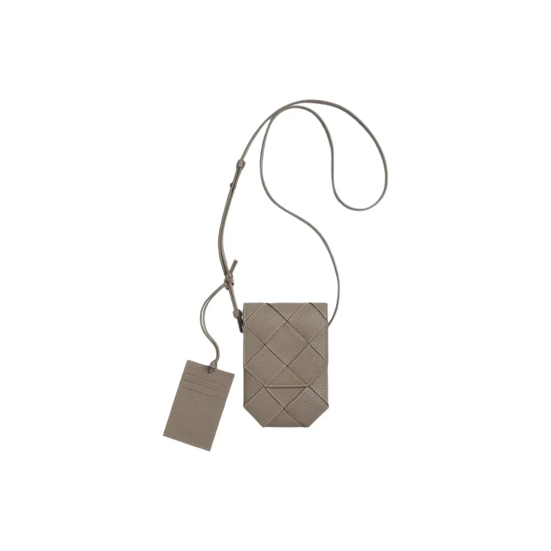 Bottega Veneta Diago Cow Leather Cell Phone Pouch Men's Lime Gray-0