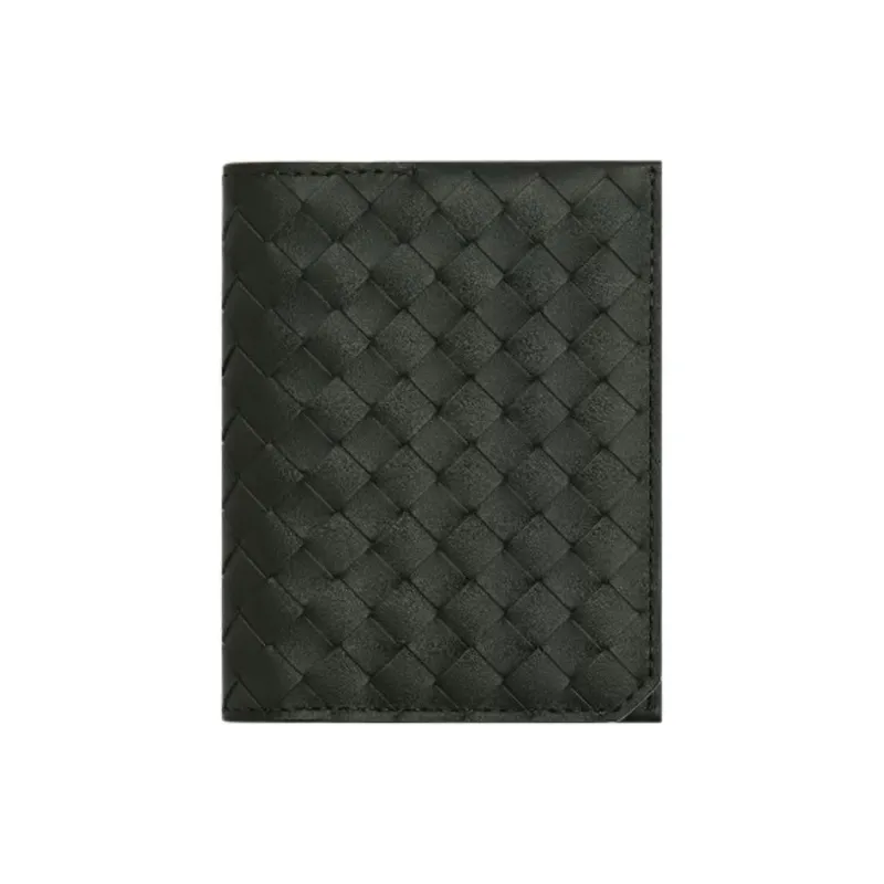 Bottega Veneta Intrecciato Calfskin Card Holder Trumpets Men's Dark Green-0