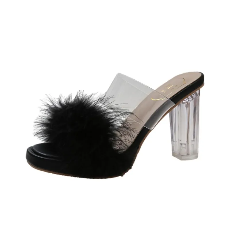 BBMTR High Heels Women's Beige Black-5