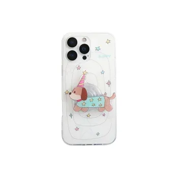 Sopi Acrylic Material Graffiti Line Star Dachshund Phone Cases Compatible With IPhone 16/15 Pro Max/Apple 13/14 Pro/Max