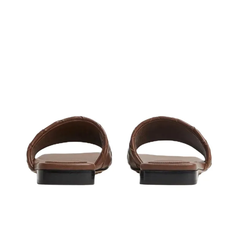 Bottega Veneta Rubber Sole Slip Resistant Slide Slippers Women's Brown-5
