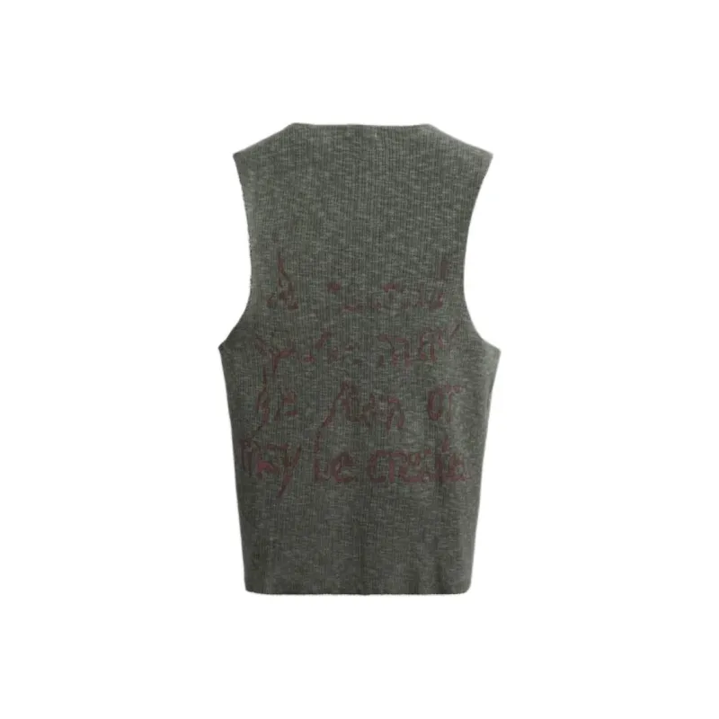 ZARA Tank Tops Men Washed Green-1