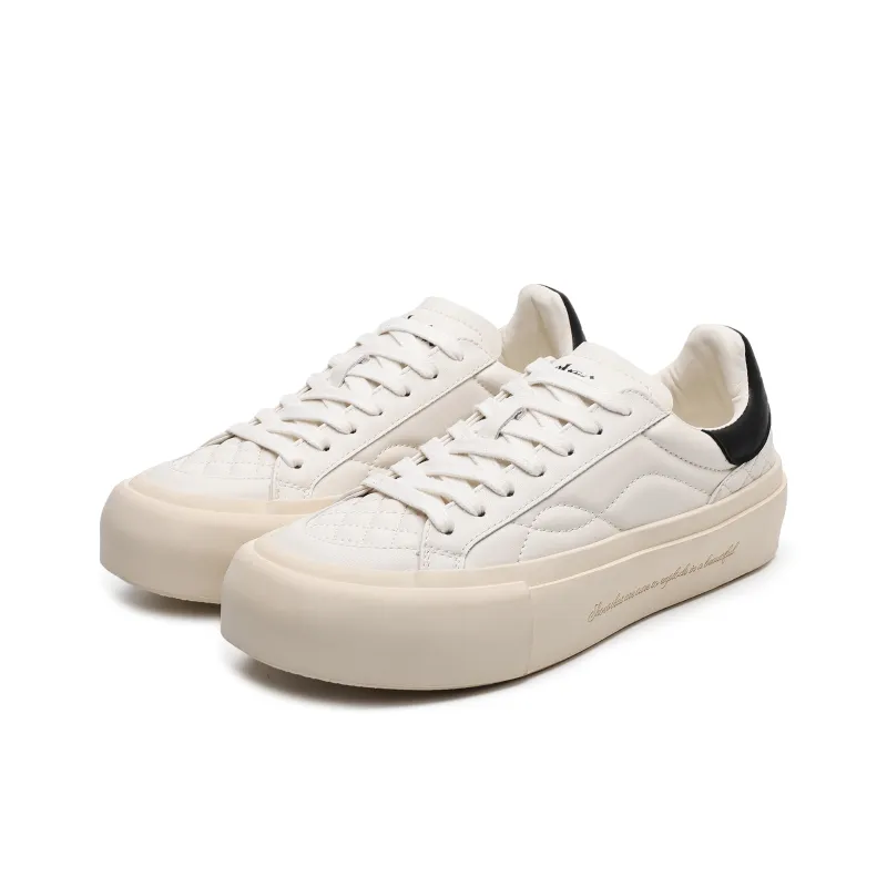 Hong Kong Meng Abrasion Resistant Breathable Height Increasing Low Top Skateboard Shoes Men's White-1
