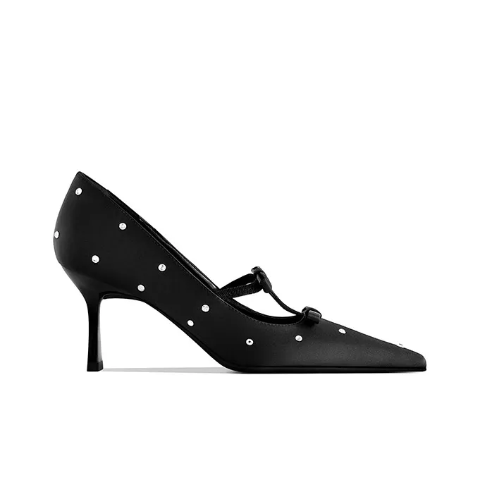 GOSO Slim Heel High Heels Women's Black-2