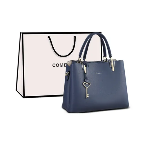COMELY Cow Leather Shoulder Bag, Crossbody Bag, Handbag Regular Women's Blue
