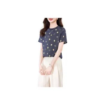 Yi Mengyuan Set in Sleeve Silk T shirt Women's