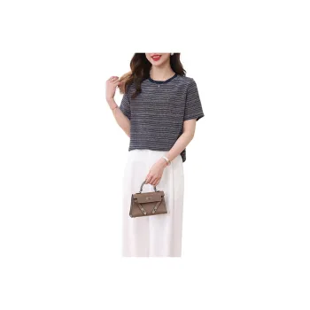 Yi Mengyuan Set in Sleeve Silk T shirt Women's