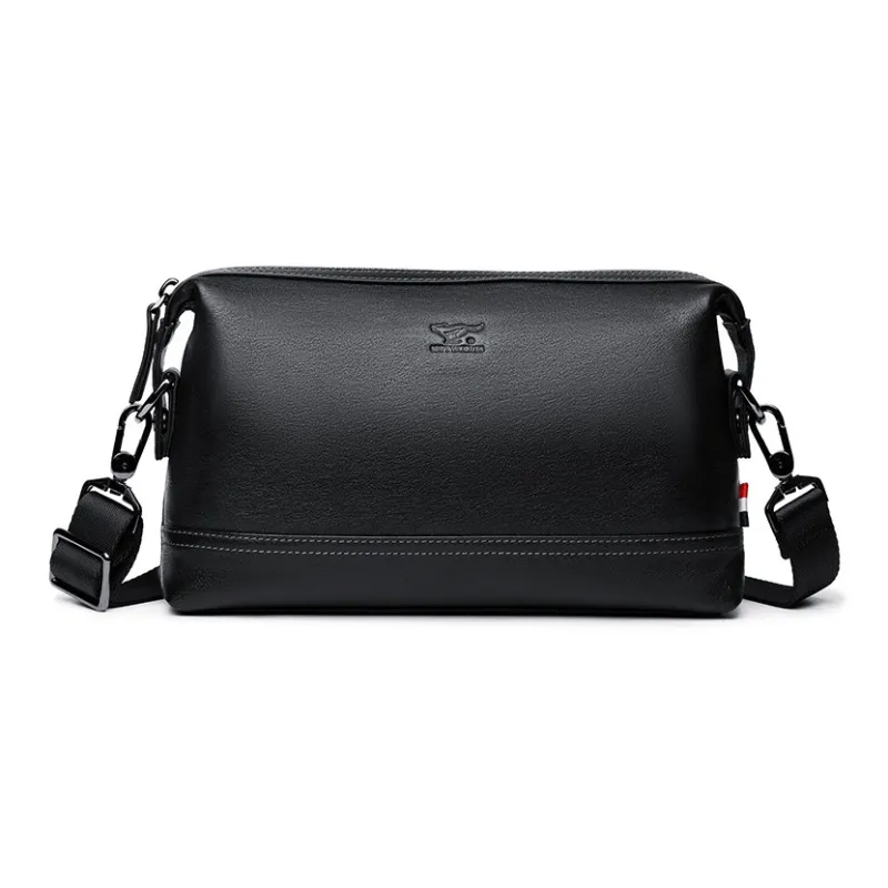 SEPTWOLVES Cow Leather Shoulder Bag Men's Black-1