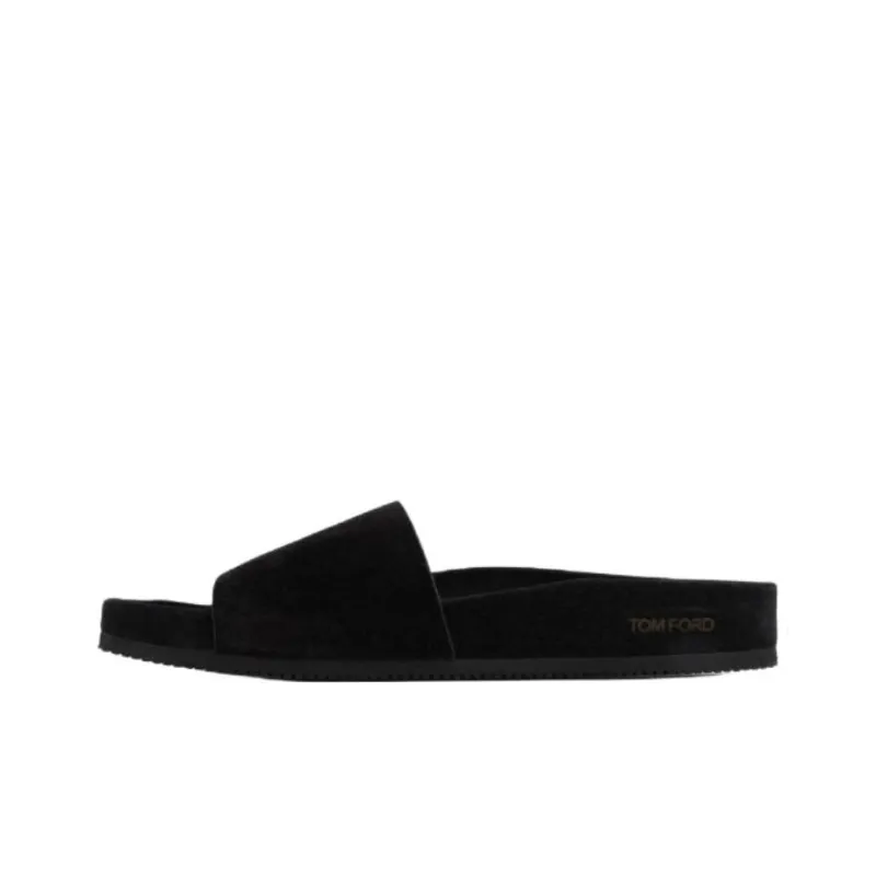 TF Rubber Sole Slip Resistant Slide Slippers Men's Black-0