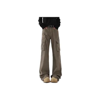 DUATOGE Casual Pants Men Brown 