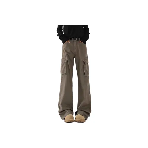 DUATOGE Casual Pants Men Brown 