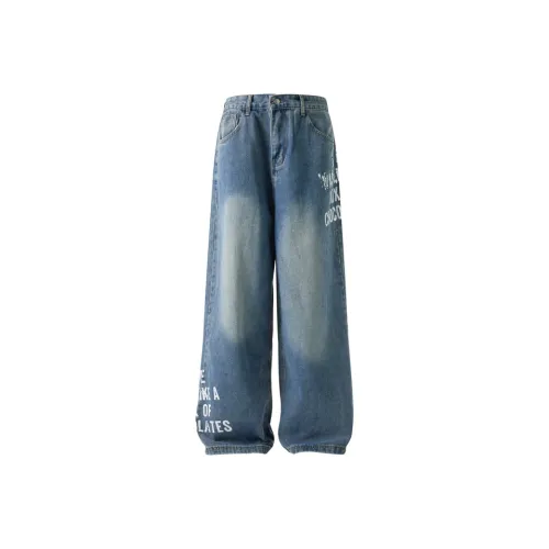 FASTFISH Jeans Unisex White Blue