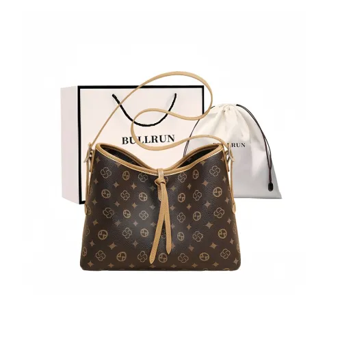Bullrun Synthetic Leather Shoulder Bag Women's Coffee