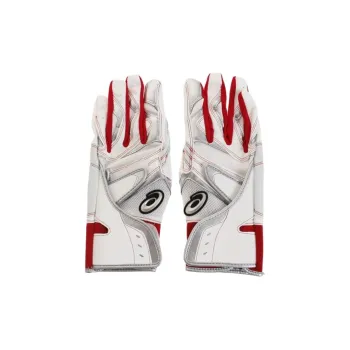 Asics Baseball Gloves Batter's Glove Leather Men's White