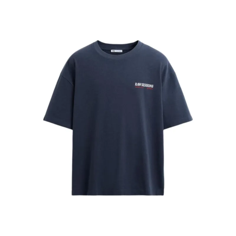 ZARA T Shirts Men Bright Blue-0