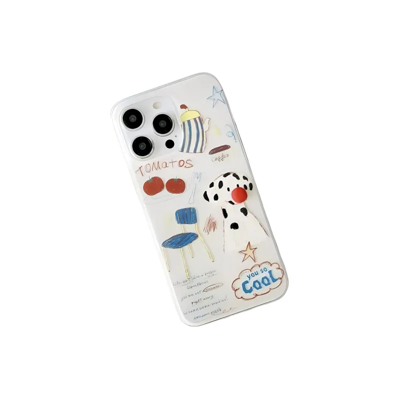 Wei Xin Acrylic Material Apple Chair Spot Dog Phone Cases Compatible With IPhone 16/15 Pro Max/Apple 13/14 Pro/Max-2