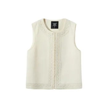 Ouyang Tank Tops Women's Linen Hemp Beige