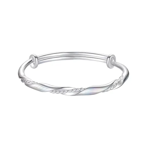 Bowl S999 Fine Silver Sterling Silver Bracelets Women's