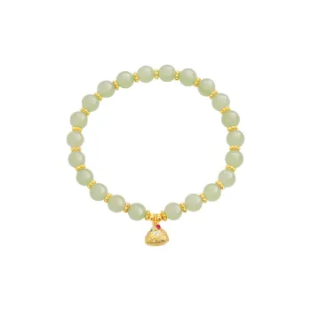 WEITIANXUAN Hetian Jade Bracelets Pale Greenish White Jade Women's