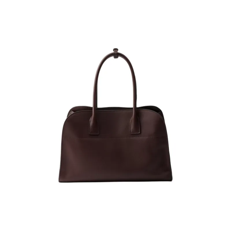 PRADA Calfskin Tote Bag, Shopping Bag, Handbag Tubas Unisex Dark Brown-2