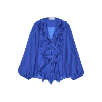 ZARA ZW Series Shirts Women's Iron Blue
