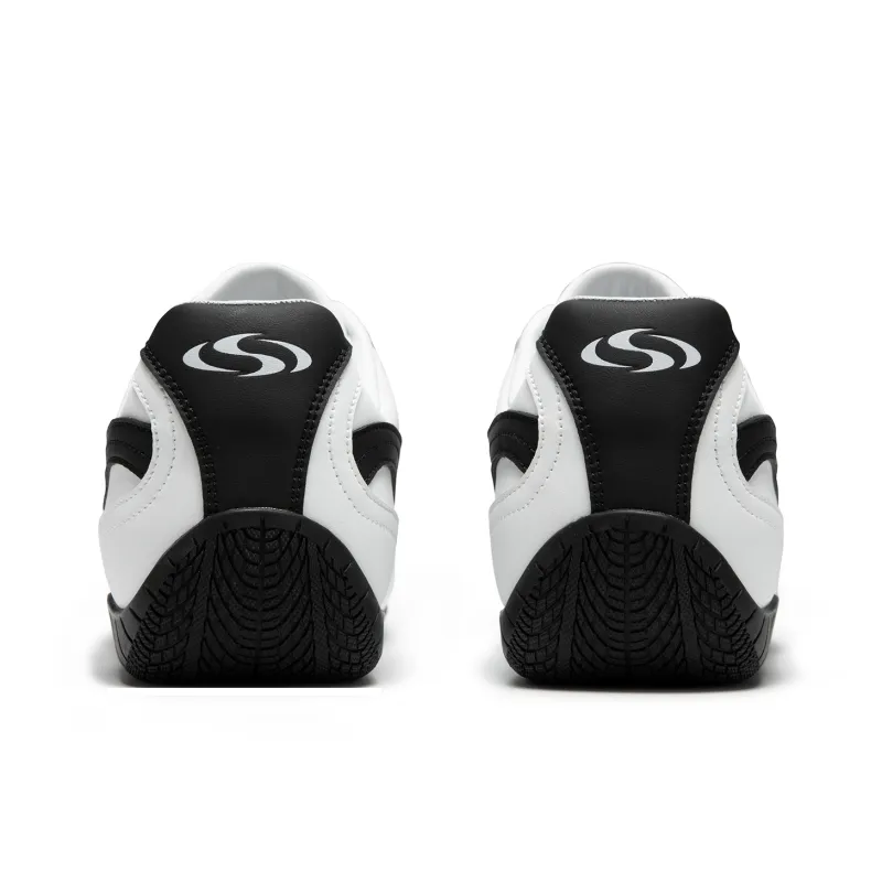 SENGUOGUO Shock Absorbers With Slip Resistant And Abrasion Resistant Properties Low Top Casual Shoes Unisex White Black-3