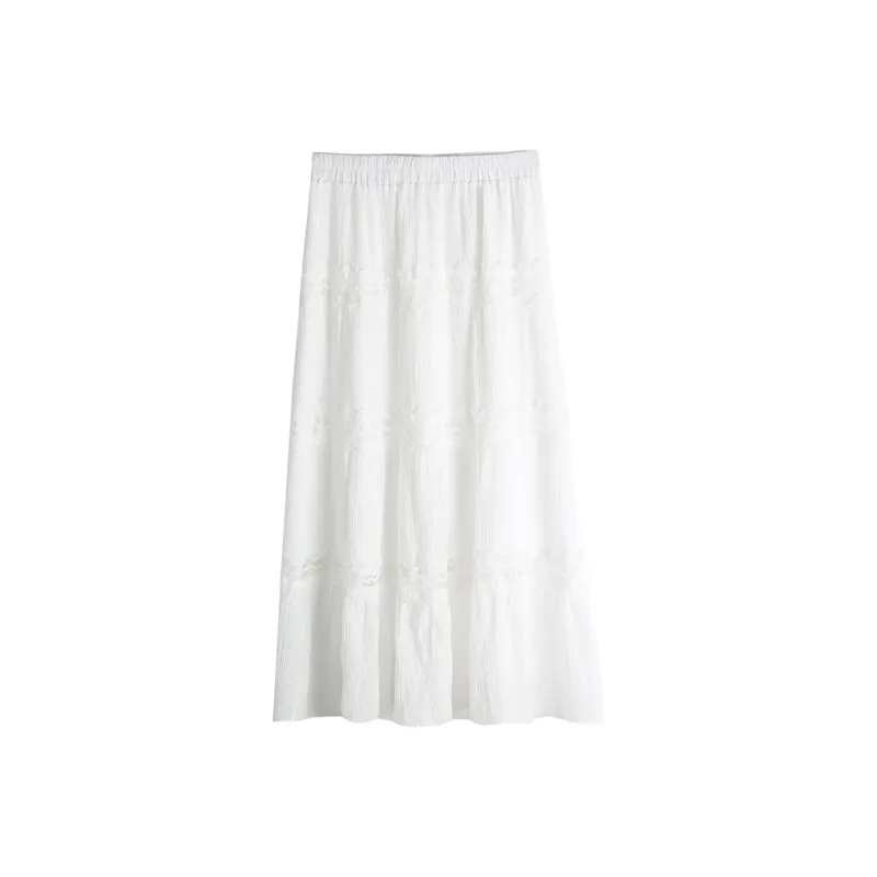 RTNH Casual Long Skirts Women's White-1
