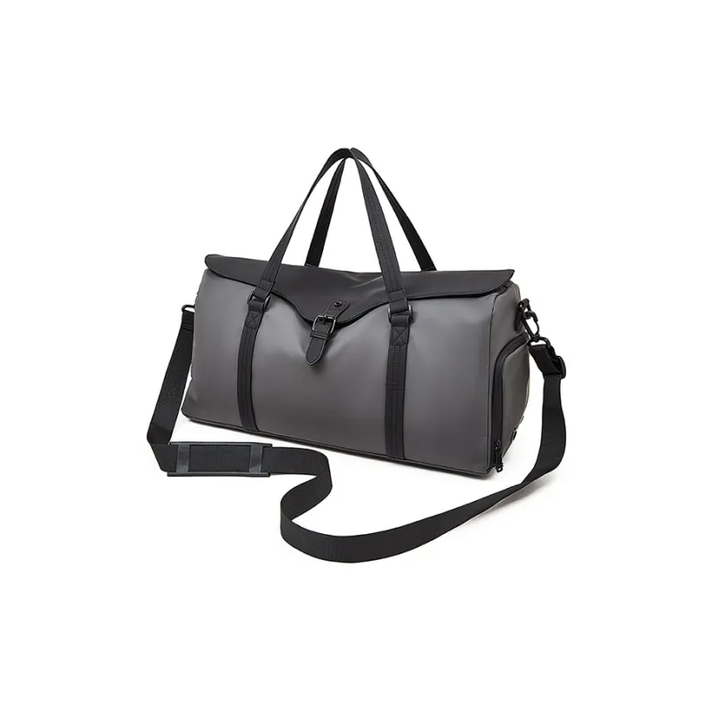 Old Man's Head Synthetic Leather Travel Bag Unisex Black/Gray-13