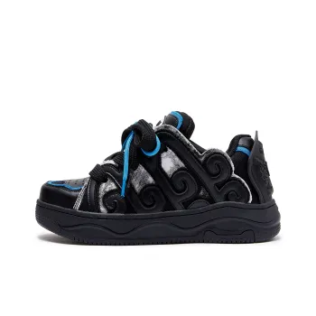 MC DOS Cushioning Abrasion Resistant Breathable Low Top Skateboard Shoes Unisex Black Blue