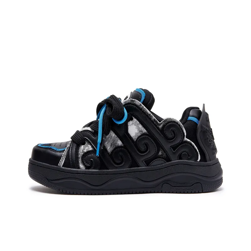 MC DOS Cushioning Abrasion Resistant Breathable Low Top Skateboard Shoes Unisex Black Blue-0