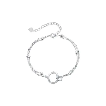 PINK U 925 Sterling Silver Bracelets Women's