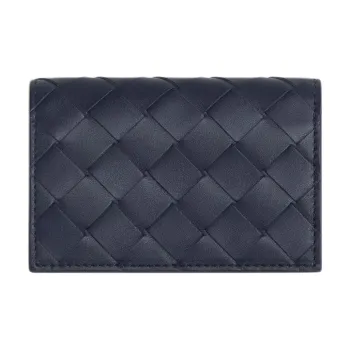Bottega Veneta Intrecciato Calfskin Card Holder Regular Men's Abyss Cypress Wood Color