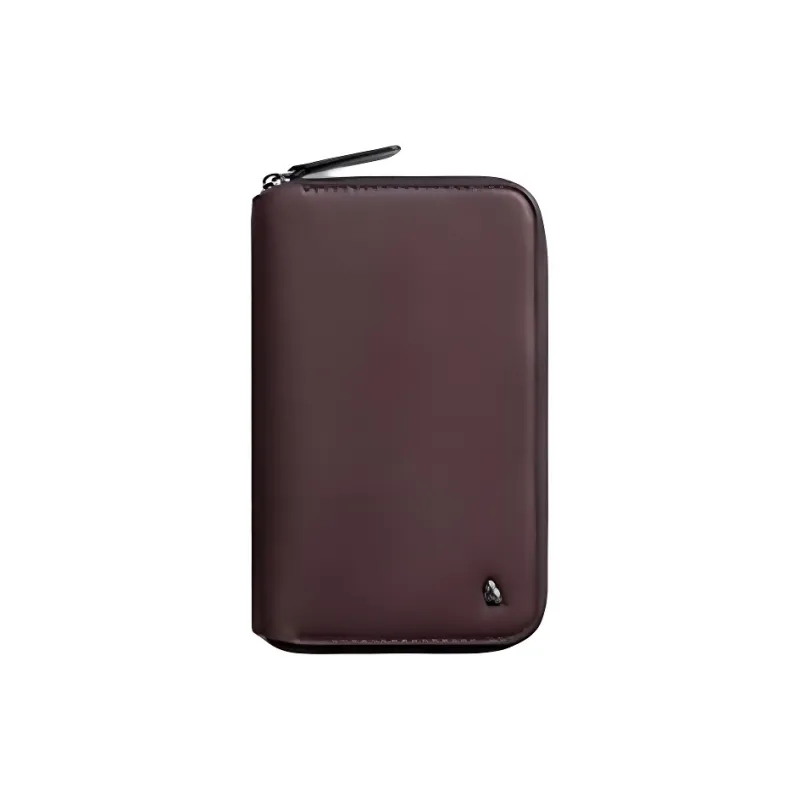 BELLROY Leather Passport Holder Unisex Red Brown-0