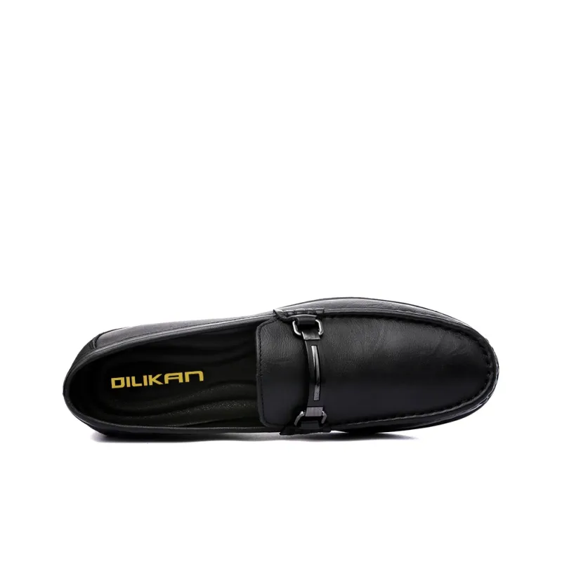 DILIKAN Men's Casual Shoes Men Low Top Black/Brown-3