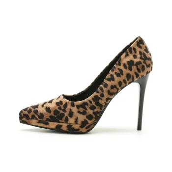 Lan Miao Slim Heel High Heels Women's Leopard Print
