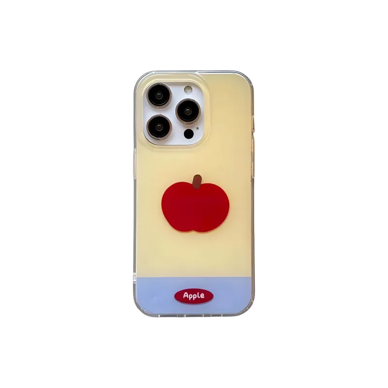 Wei Xin Acrylic Material Cute Red Apple Pendant Phone Cases Compatible With IPhone 16/15 Pro Max/Apple 13/14 Pro/Max-5