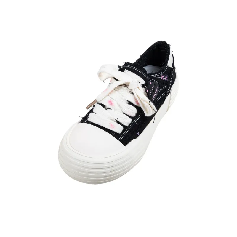 MINGKUANG Slip Resistant, Abrasion Resistant, Breathable Low Top Canvas Shoes Women's Black-2