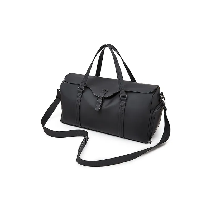 Old Man's Head Synthetic Leather Travel Bag Unisex Black/Gray-6