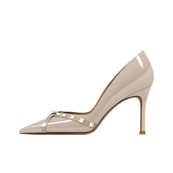 GOSO Slim Heel High Heels Women's Nude Gray
