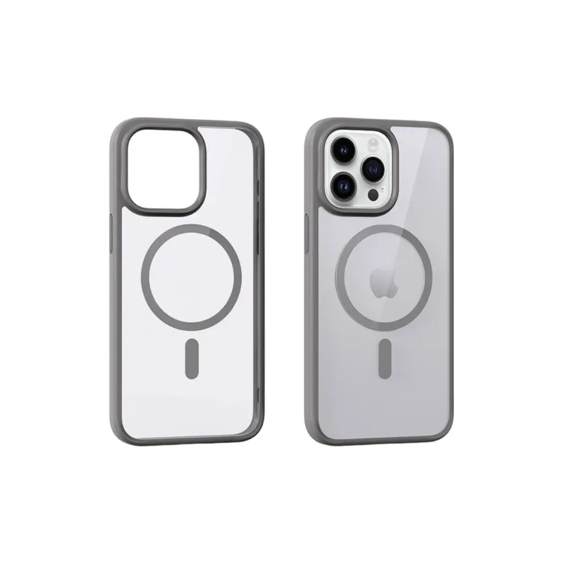 HUINIAN Silicone, PC, Microfiber Material Large Hole Magnetic Phone Cases Compatibility Apple 16 Pro Max/15 Solid Color-1