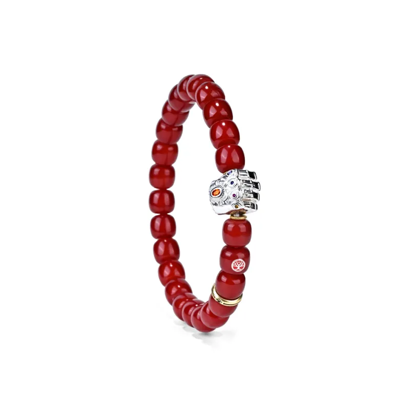 Yulan Wenwan Star Moon Bodhi Seeds 9*8 Cinnabar Craft Beaded Bracelet Unisex-1