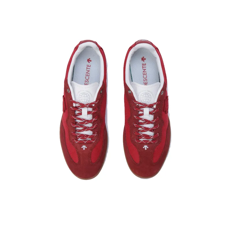 DESCENTE Edge Coat Wear resistant And Lightweight Low Top Skateboard Shoes Unisex Red-3