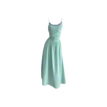 DOKZB Slip Dresses Women's Spring Dawn Green