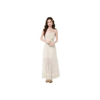 Si Bei'er Slip Dresses Women's Apricot