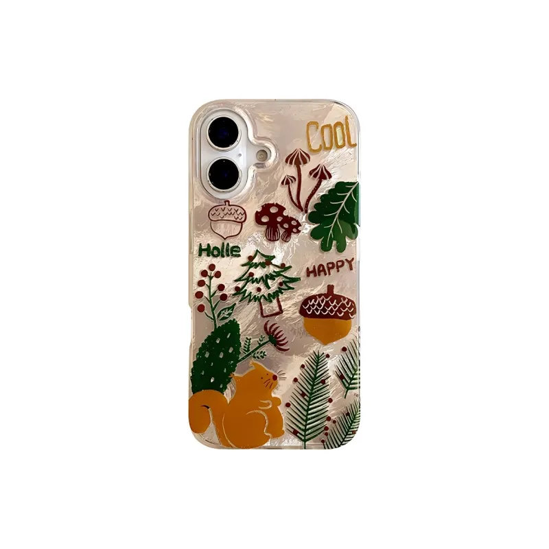 Wei Xin Acrylic Material Double Layer Nut Squirrel Phone Cases Compatible With IPhone 16/15 Pro Max/Apple 13/14 Pro/Max-0