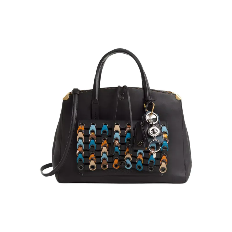 COACH Cooper Leather One Shoulder Handbag Women's Black-0