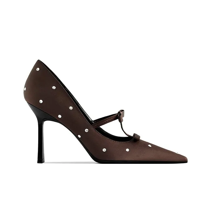 GOSO Slim Heel High Heels Women's Coffee-2