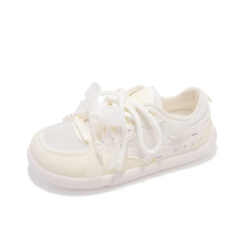 Shen Linsen Abrasion Resistant Breathable Low Top Skateboard Shoes Women's Light Yellow-2