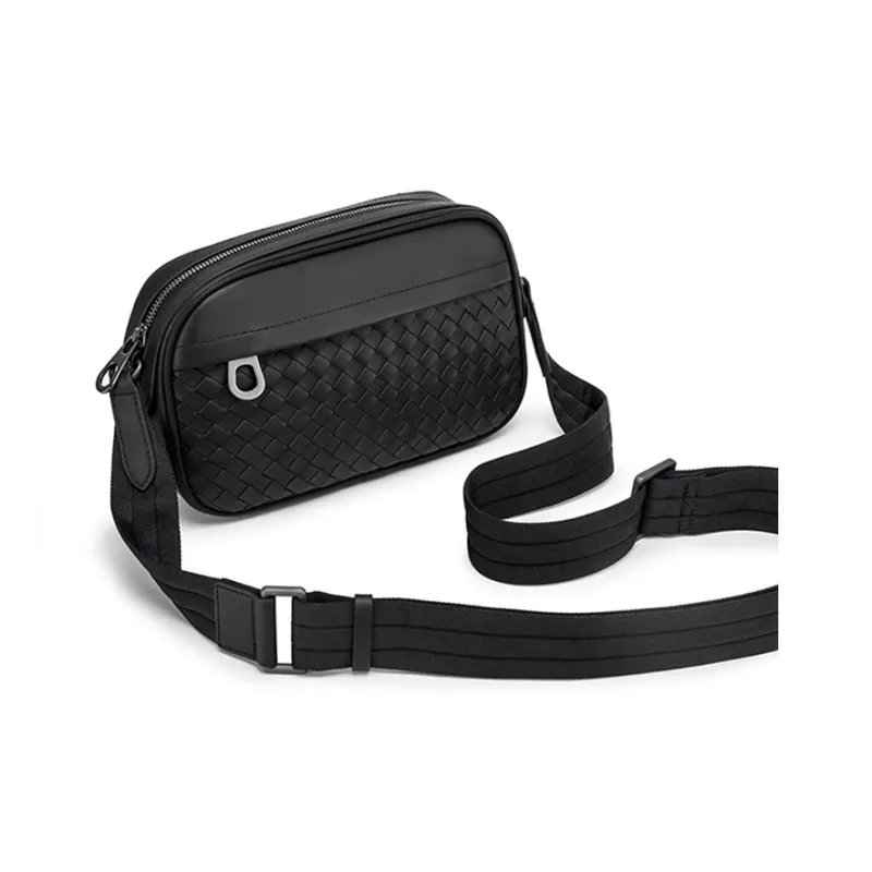 FAIRWHALE Cow Leather Shoulder Bag Crossbody Bag Messenger Bag Regular Unisex Elegant Black-5