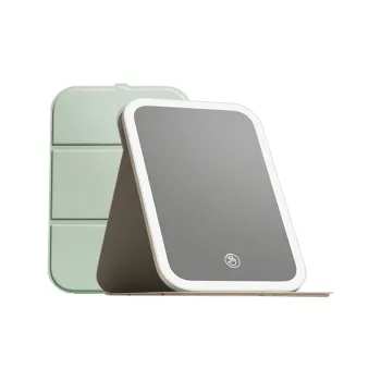 Gentle Welcome LED HD Tubas Makeup Leather Case Foldable Mirror